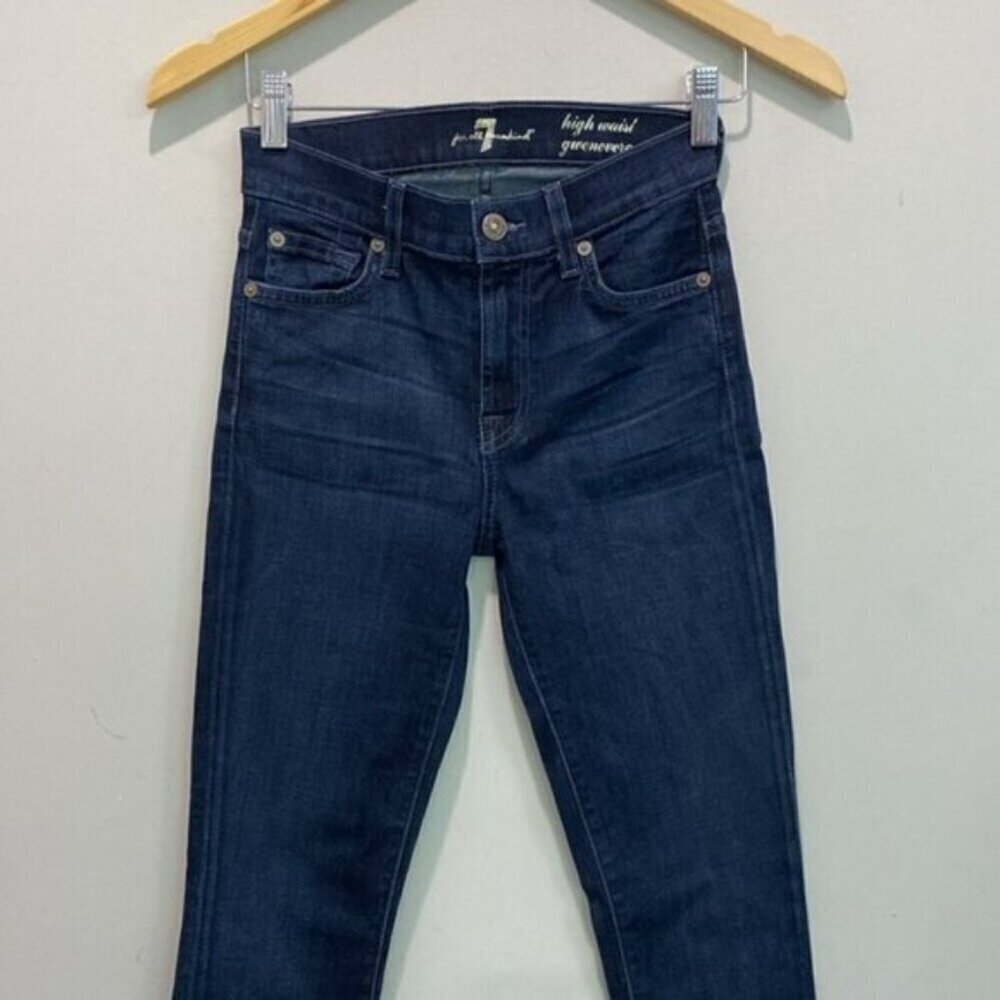 7 For All Mankind Jeans Gwenevere high waisted dark blue Jeans Size 25 - Picture 3 of 13